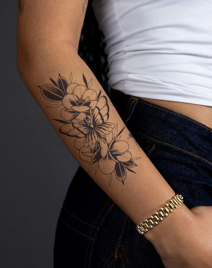 Traditional Butterfly & Rose